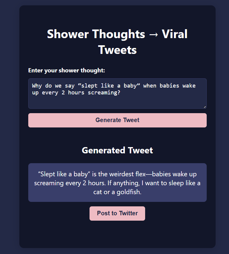 Shower Thoughts app